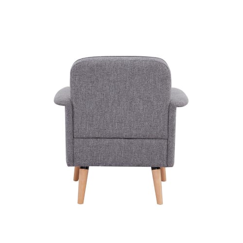 Canapés et fauteuils Fauteuils | Fauteuil scandinave grise pieds en bois naturel - RK97955