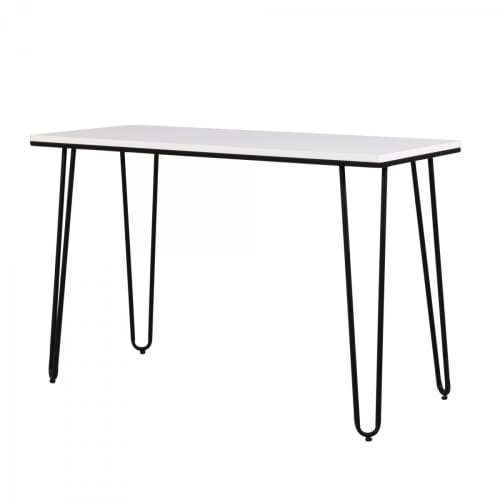 Meubles Bureaux et meubles secrétaires | Bureau scandinave 120x75cm en bois et métal blanc - RX50915