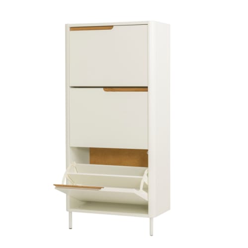 Meuble de rangement à 2 portes Pratik - Hauteur 58,50 cm - Bois clair