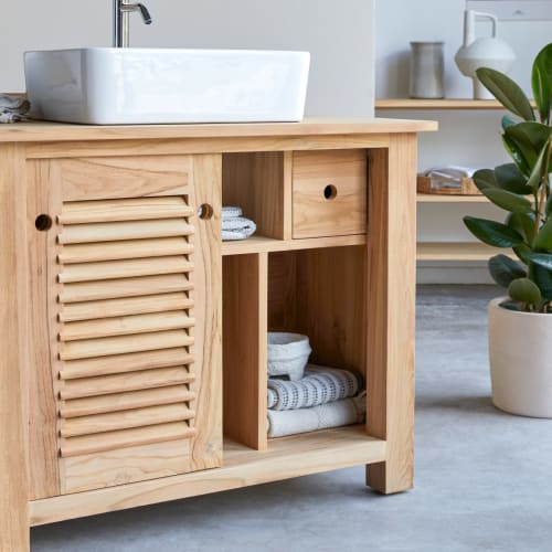 Mobile sottolavabo in teak 85 cm - Arredo bagno - Tikamoon