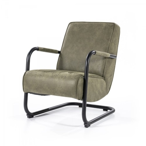 Canapés et fauteuils Fauteuils | Fauteuil vintage accoudoirs métal en simili vert - BZ37868