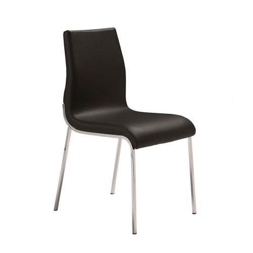 Meubles Chaises | Chaise simili cuir blanc et acier inoxydable - RQ91901