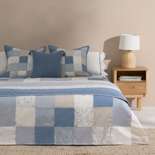 Ropa de hogar y alfombras Fundas nórdicas | Funda nórdica algodón patchwork azul 220x260 (Cama 135-140) - DJ36562