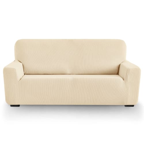 Funda de sofá elástica marfil 180 - 240 cm
