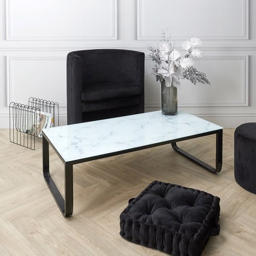 Meubles Tables basses | Table basse en verre blanc - WM69778