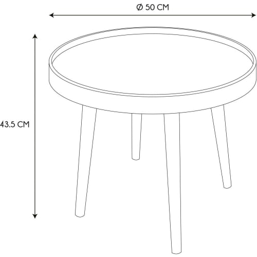 Meubles Tables basses | Table d'appoint noire D50cm - AH96082