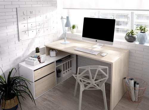 Muebles Escritorios | Mesa oficina en L reversible rox blanco - BQ76287