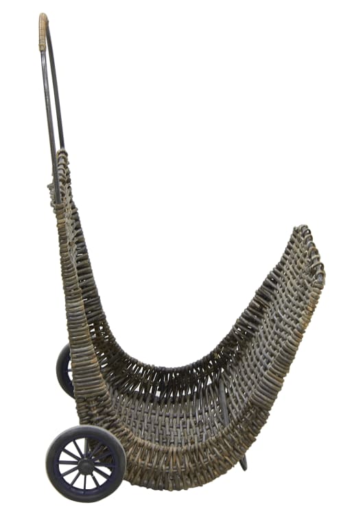 Déco Accessoires de cheminée | Chariot à bûches en poelet croco sur roulettes - SG35499
