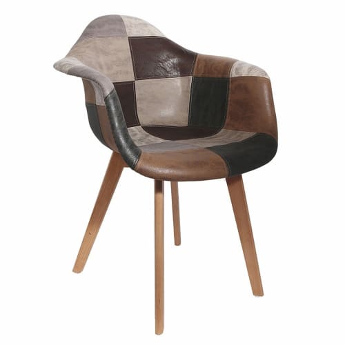 Canapés et fauteuils Fauteuils | Fauteuil Scandinave patchwork gris - RB32595