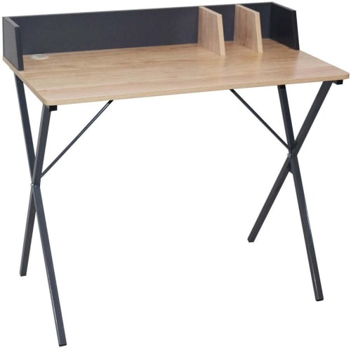 Meubles Bureaux et meubles secrétaires | Bureau bois et métal noir - UE26381
