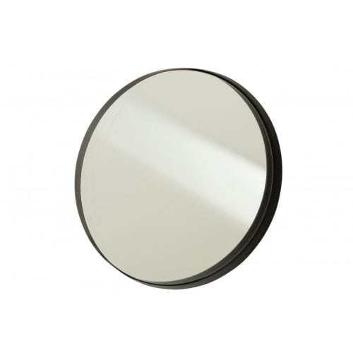 Déco Miroirs | Miroir rond bord metal noir 51 cm - WO20603