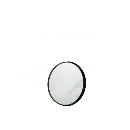 Déco Miroirs | Miroir rond bord haut metal / verre noir 60 cm - FP25787