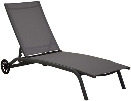 Jardin Bains de soleil et chaises longues | Bains de soleil en aluminium gris Celio (Lot de 2) - FJ81119