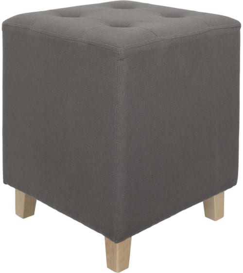 Canapés et fauteuils Poufs | Pouf carré en lin hippolyte gris - CW24499