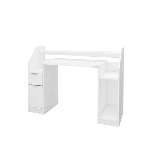 Muebles Escritorios | Escritorio con cajón 123x90 cm blanco MDF ML-Design - QL53859