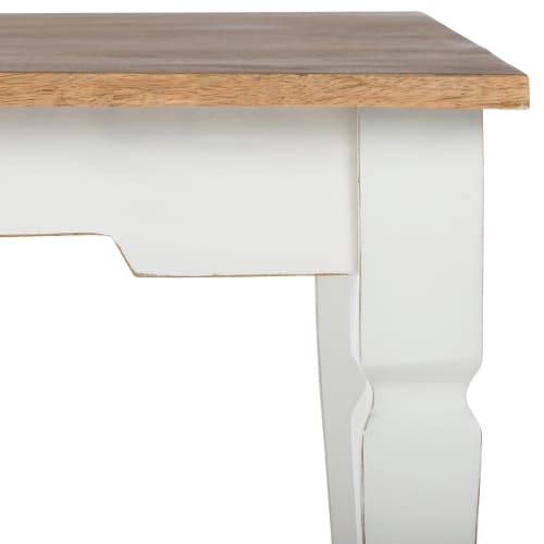 Meubles Tables basses | Table basse carrée naturel/blanc, 70x70x40 cm, en bois - HL84984