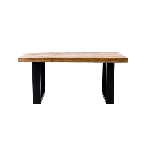 Meubles Tables basses | Table basse en bois de manguier massif, 100x60x47cm, nature - QW80307
