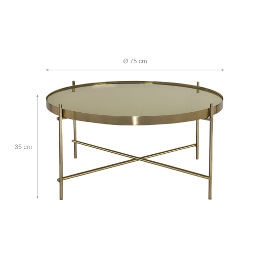 Meubles Tables basses | Table basse Ø 75x35 cm laiton ancien brillant - AQ81871