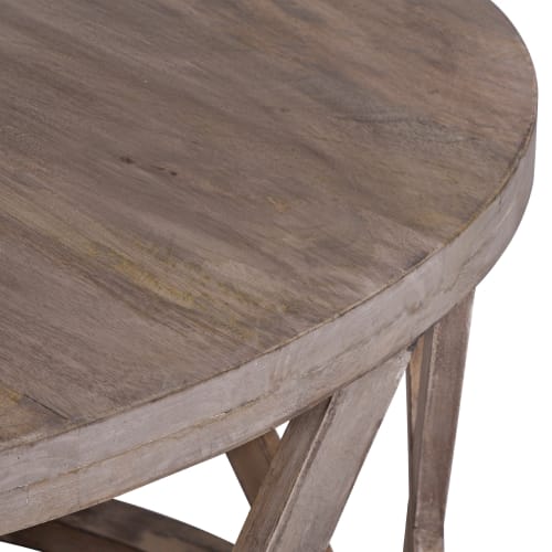Meubles Tables basses | Table basse, marron, Ø 100x45 cm, en bois de manguier - EJ81568