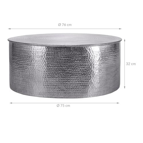Meubles Tables basses | Table basse, Ø 76x32 cm, argent, en alliage d'aluminium - OS86121