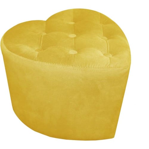Canapés et fauteuils Poufs | Pouf coeur en velours capitonné jaune - YC85601