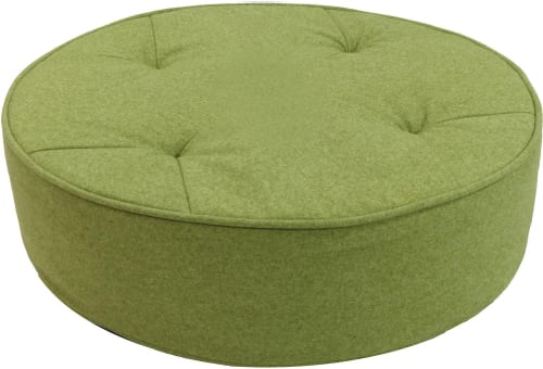 Canapés et fauteuils Poufs | Pouf de sol en toile effet feutrine 4 points vert - VA32143