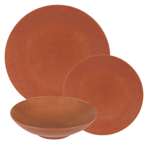 Art de la table Assiettes | Service d'assiettes   terra 12 pièces en grès  orange - PJ75197