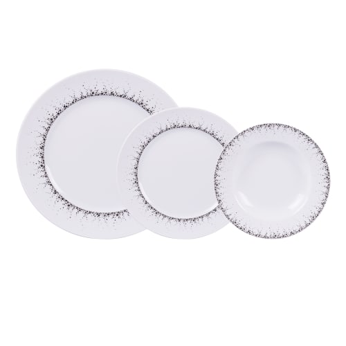 Art de la table Assiettes | Service d'assiettes   18 pièces en porcelaine  blanc - BU30068