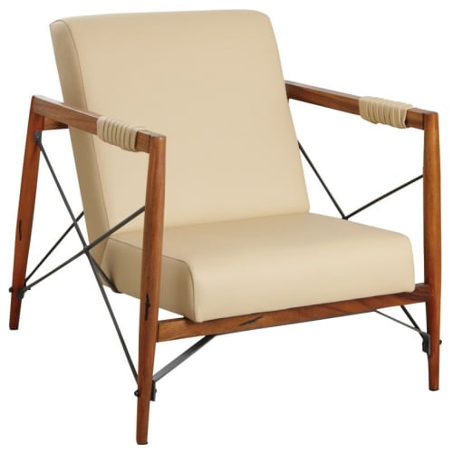 Canapés et fauteuils Fauteuils | Fauteuil en bois de suar massif et métal - UL21437