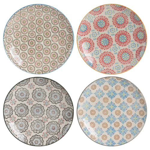 Lot De 6 Assiettes à Dessert Arita 20.5cm - Grès Beige NOVASTYL - Élégance Minimaliste