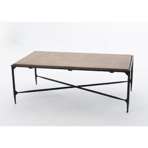 Meubles Tables basses | Table basse en bois d'orme et métal aiguille - DL76930