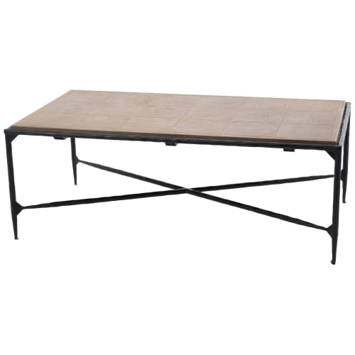 Meubles Tables basses | Table basse en bois d'orme et métal aiguille - DL76930