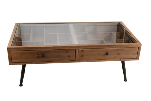 Meubles Tables basses | Table basse vitrine en bois et métal - IW57517