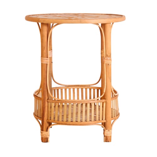 Muebles Mesas auxiliares | Mesa auxiliar de bambú en marrón 41x41x49 - GC07146