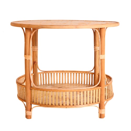 Muebles Mesas auxiliares | Mesa auxiliar de bambú en marrón 61,5x61,5x50 - LN01889