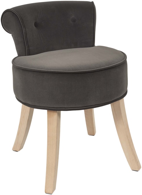 Canapés et fauteuils Poufs | Tabouret bas Eleonor gris anthracite - NS78354