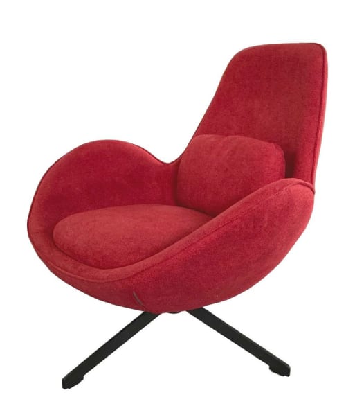 Canapés et fauteuils Fauteuils | Fauteuil rotatif velours rouge - DN23032