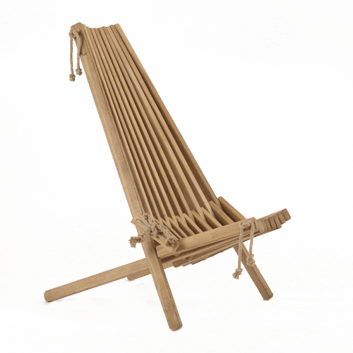 Jardin Bains de soleil et chaises longues | Chilienne en bois ecochair (coussin offert) chêne - JM50241