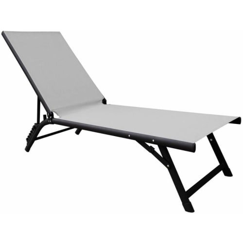 Jardin Bains de soleil et chaises longues | Bain de soleil aluminium jersey graphite et perle - XR79936