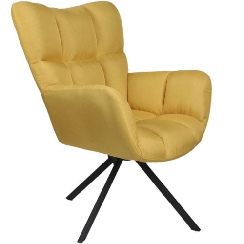 Canapés et fauteuils Fauteuils | Fauteuil pivotant en tissu jaune - TT67264