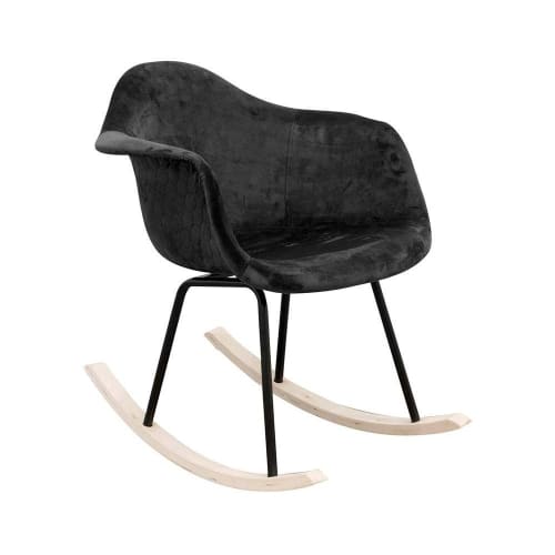 Canapés et fauteuils Fauteuils | Fauteuil à bascule assise en velours noir - DZ17305