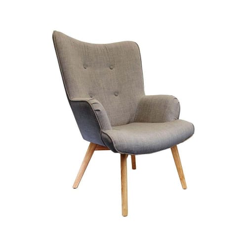 Canapés et fauteuils Fauteuils | Fauteuil en tissu style scandinave Helsinki gris - SW90661