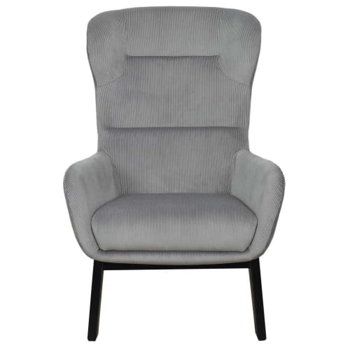 Canapés et fauteuils Fauteuils | Fauteuil en velours côtelé gris souris - FM62849