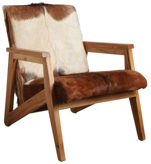 Canapés et fauteuils Fauteuils | Fauteuil en peau de chèvre marron - HB17818