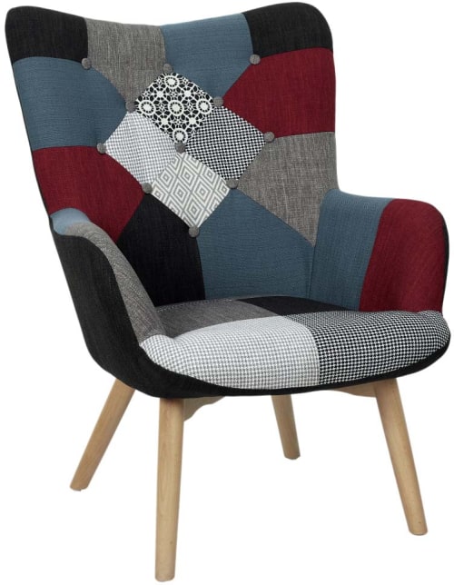 Canapés et fauteuils Fauteuils | Fauteuil assise en tissu patchwork - TF81003