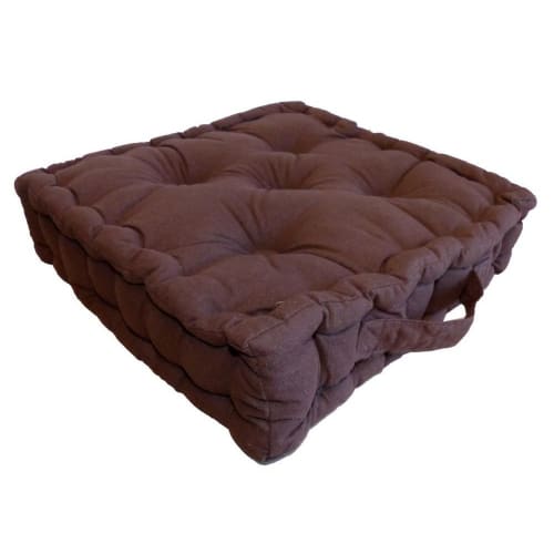 Canapés et fauteuils Poufs | Coussin de sol en coton 40 cm chocolat - NB36860