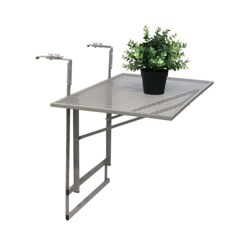 Jardin Tables de jardin | Table de balcon pliable en métal taupe - AX14403