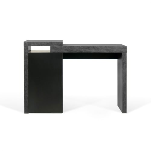 Meubles Bureaux et meubles secrétaires | Bureau  effet bois béton et noir laqué - LW19298