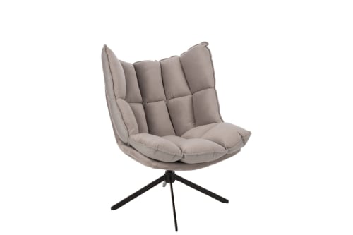 Canapés et fauteuils Fauteuils | Fauteuil de relaxation en tissu/simili et piétement métal noir - ZD24219