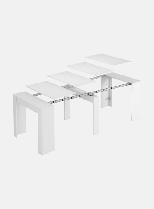 furniture-uk-shop Tavolo da Pranzo in Legno massello 2 sedie Set da Pranzo White Stile Contemporaneo 